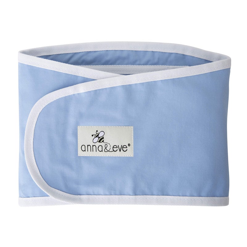 Anna & Eve® Baby Swaddle Strap for Newborns and Infants - 100% Cotton, No Overheating - The Original Arms Only - Adjustable Large Size Swaddle, Fits Chest 16" to 20.5" - Blue - Image 1